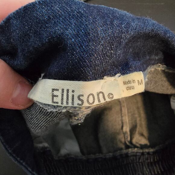 Ellison Women's Raw Frayed Hem Elastic Waist Mini Denim Shorts Size Medium - Picture 4 of 10